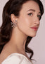 sputnik style crystal earring on model side view