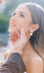 Gold crystal flower and pearl stud earring in silver on bride