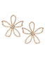 large gold Swarovski crystal stud earring on white background