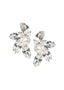 Swarovski crystal and pearl left right earring design on white background