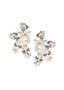 Swarovski crystal and pearl gold left right earring design on white background