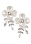 mother of pearl and crystal earring on white background