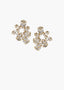 Gold and crystal swarovski bridal earrings on a white background