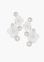 Pair of floral earrings with pearl accents on a white background